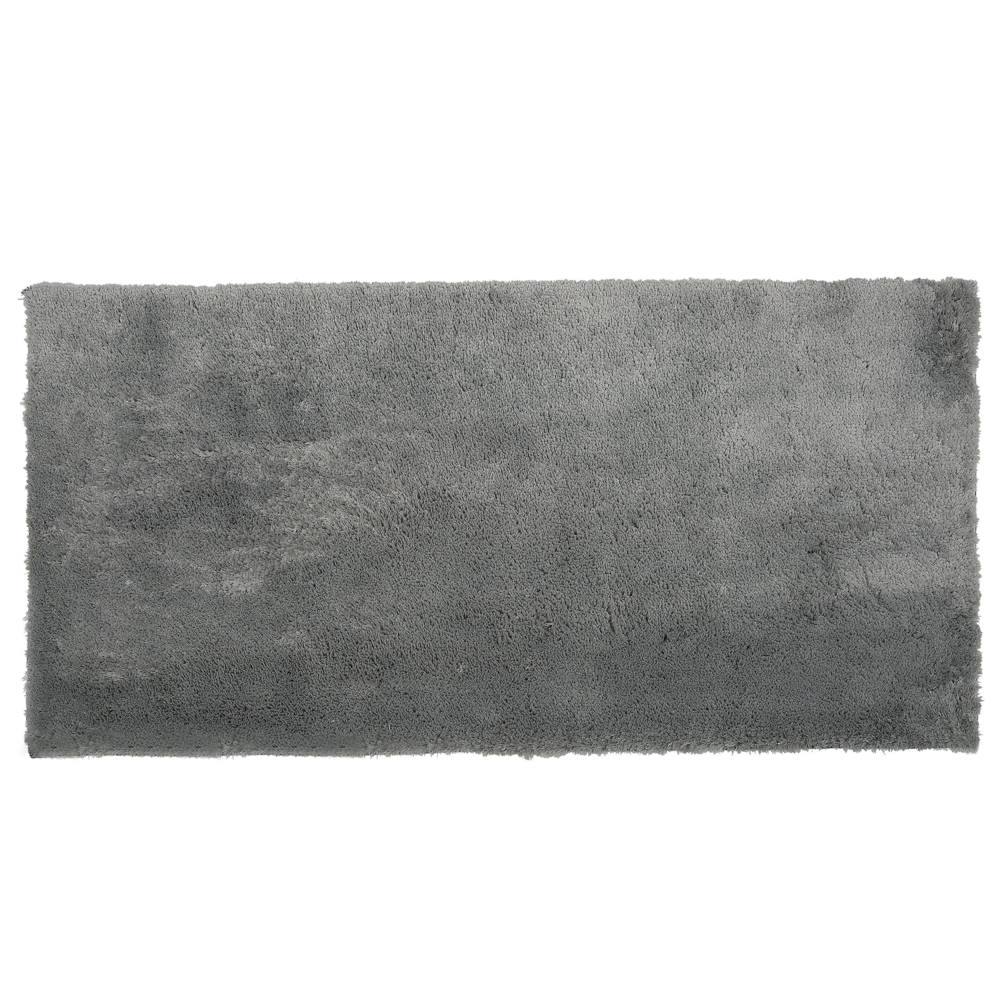 foto del prodotto tappeto shaggy in misto cotone e poliestere grigio 80 x 150 cm soffice pelo denso