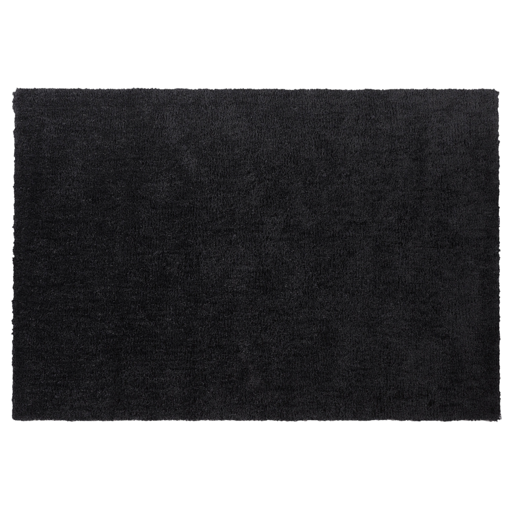 foto del prodotto tappeto shaggy nero 140 x 200 cm moderno tappeto rettangolare trapuntato a pelo lungo