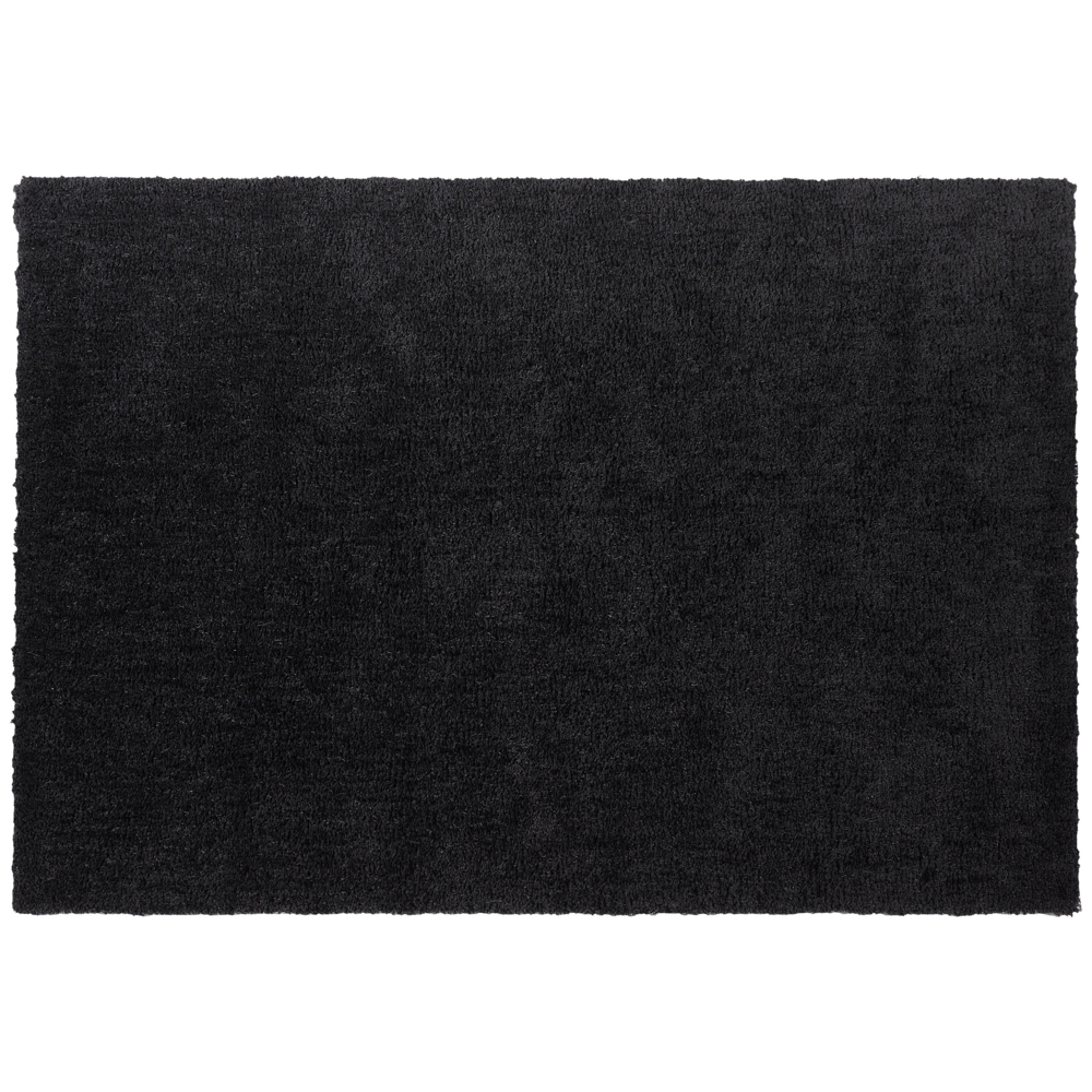 foto del prodotto tappeto shaggy nero 160 x 230 cm moderno tappeto rettangolare trapuntato a pelo lungo