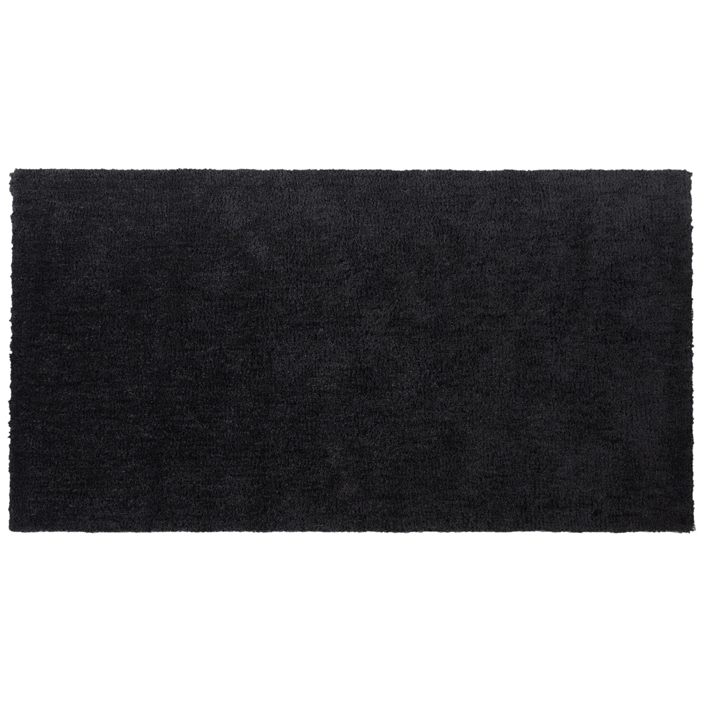 foto del prodotto tappeto shaggy nero 80 x 150 cm tappeto rettangolare trapuntato a pelo lungo moderno