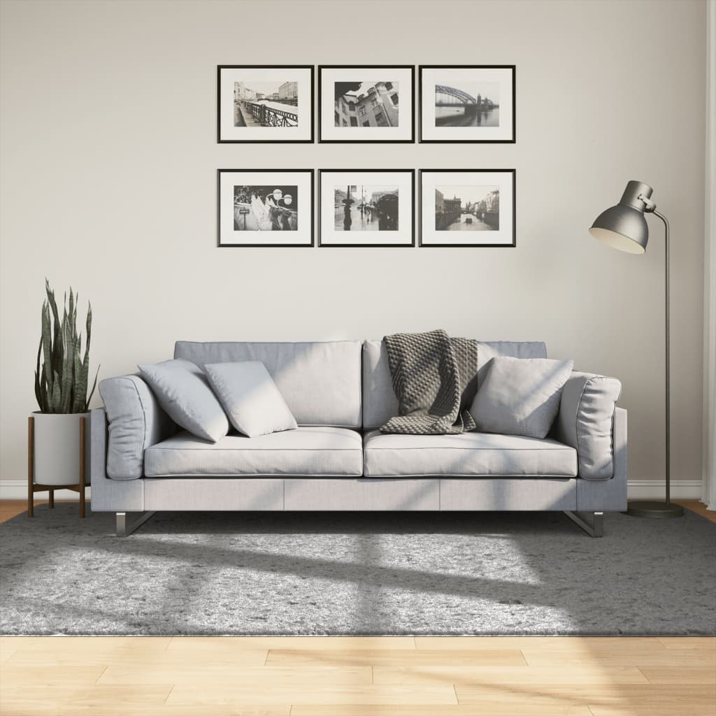 foto del prodotto tappeto shaggy pamplona a pelo lungo moderno grigio 160x230 cm