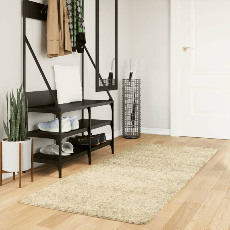 foto del prodotto tappeto shaggy pamplona a pelo lungo moderno oro 80x200 cm vidaxl