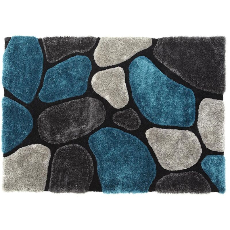 foto del prodotto tappeto shaggy pietra turchese e grigio 120x170 cm