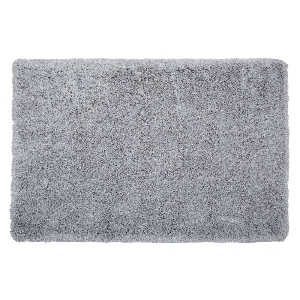 foto del prodotto tappeto shaggy tappeto a pelo lungo solido poliestere grigio rettangolare 140 x 200 cm