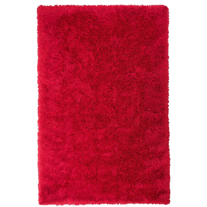 foto del prodotto tappeto shaggy tappeto a pelo lungo solido poliestere rosso rettangolare 140 x 200 cm