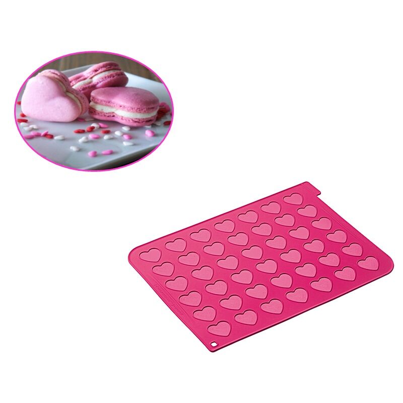 foto del prodotto tappeto silicone 42 macarons cuore silikomart mac03