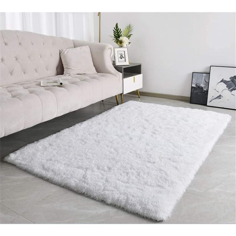 foto del prodotto tappeto soffice per soggiorno, camera da letto dei bambini decorazione d interni ultra morbido bianco 40x60cm