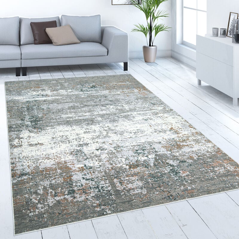 foto del prodotto tappeto soggiorno pelo corto vintage motivo astratto con sfumature grigio crema 120x160 cm paco home