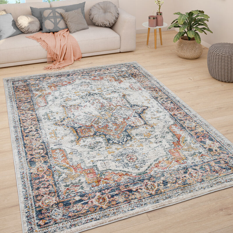 foto del prodotto tappeto soggiorno tappeto salotto pelo corto vintage pastello moderno orientale 60x100 cm, crema 3 paco home