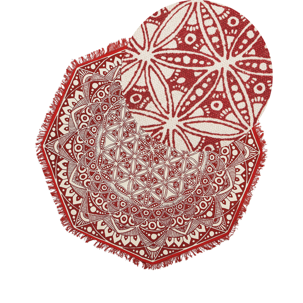 foto del prodotto tappeto tappetino cotone rosso stile orientale soggiorno 120 cm