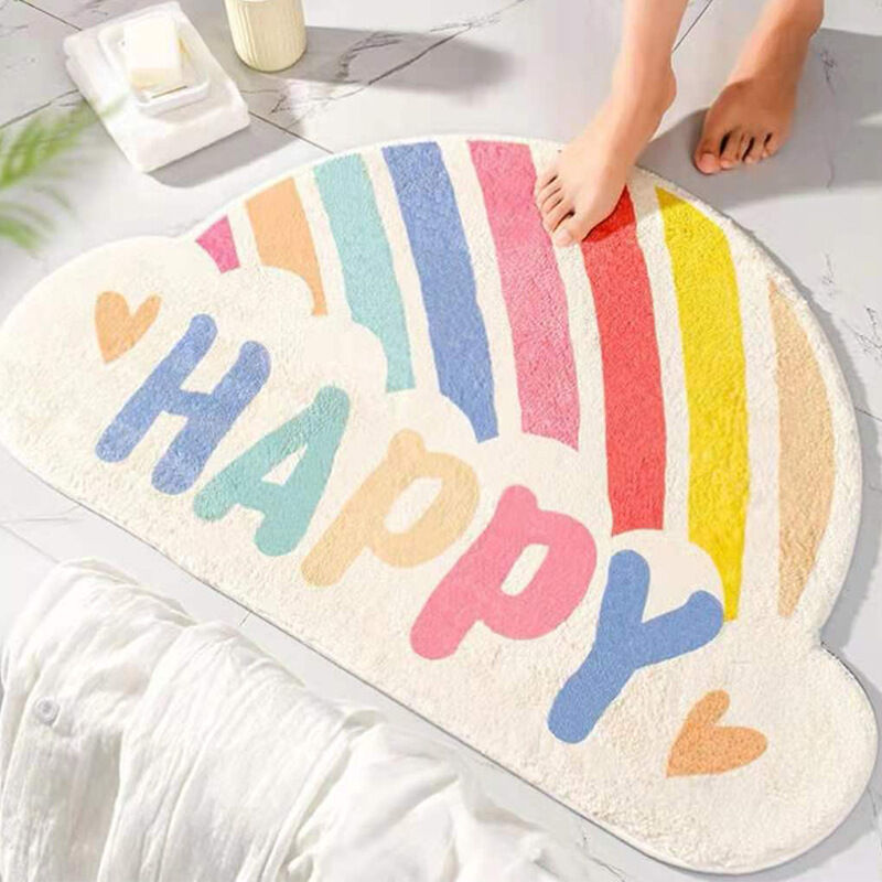 foto del prodotto tappeto tappetino da bagno grigio tappetino da bagno assorbente d acqua tappeto in peluche tappetino semicircolare zerbino antiscivolo tappetino per