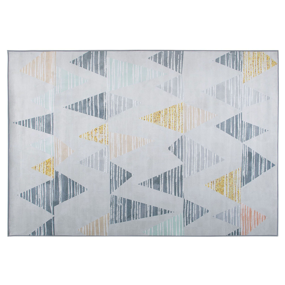 foto del prodotto tappeto tappetino tappeto tessuto poliestere multicolore motivo geometrico rettangolare 160 x 230 cm