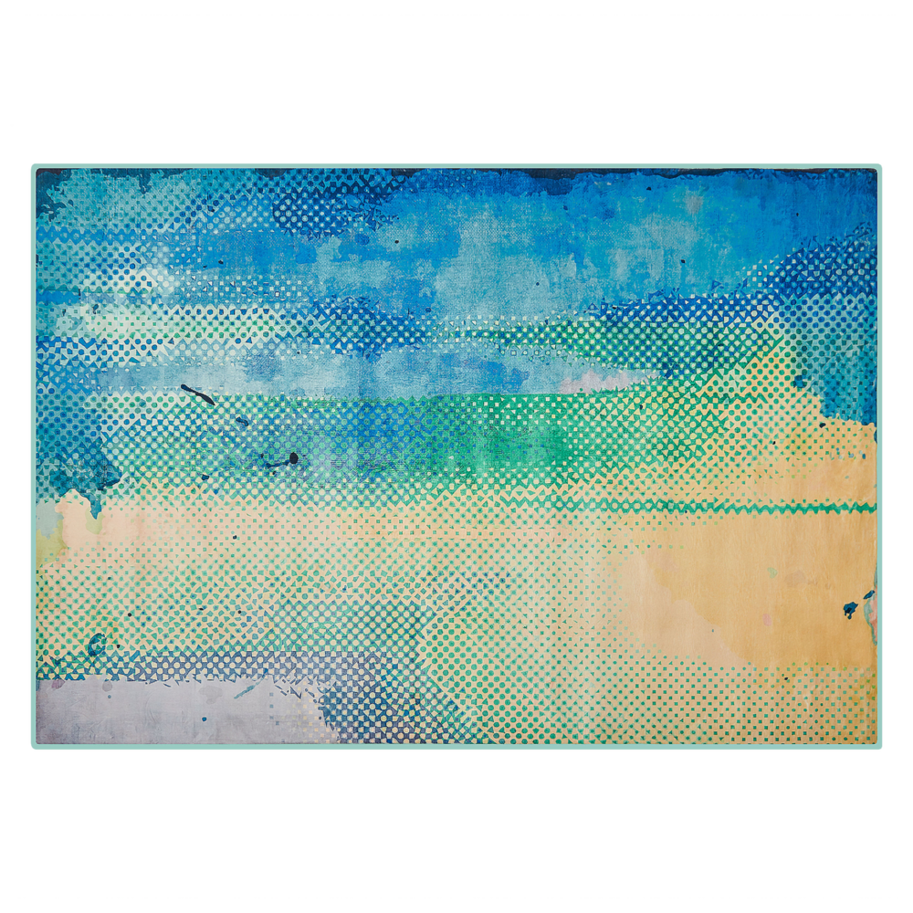foto del prodotto tappeto tappetino tessuto multicolore 160 x 230 cm pittura ad acquerello astratta moderna