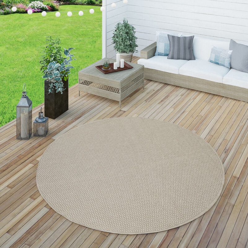 foto del prodotto tappeto tessitura piatta esterno e interno tappeti terrazze look naturale beige 120x160 cm paco home