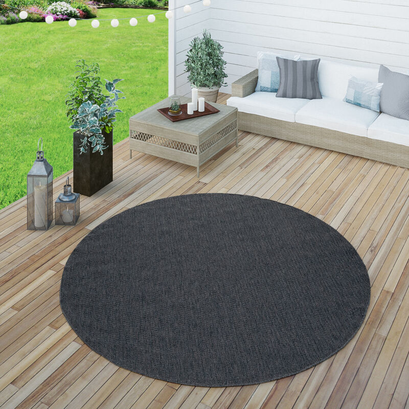 foto del prodotto tappeto tessitura piatta esterno e interno tappeti terrazze look naturale navy 80x200 cm paco home