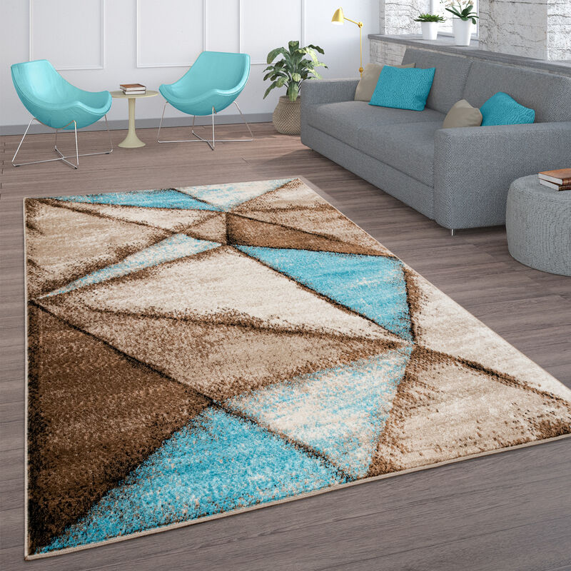 foto del prodotto tappeto vintage a pelo corto per soggiorno, marocchino, rombi, turchese marrone 60x100 cm, marrone 4 paco home
