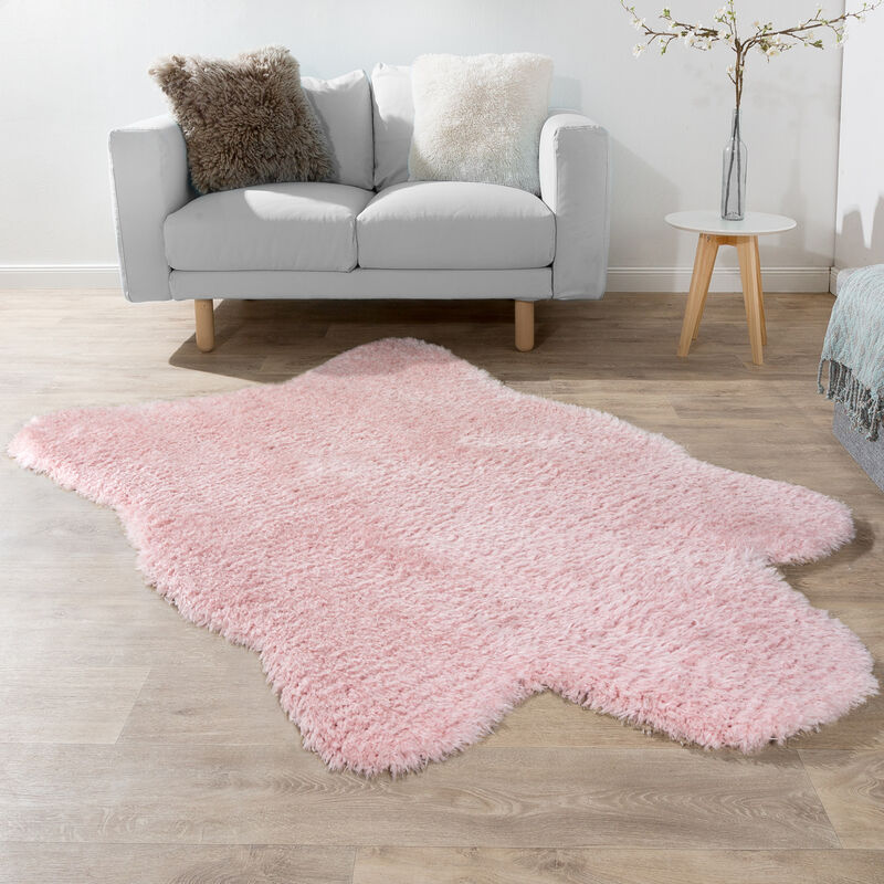 foto del prodotto tappeto xxl pelo lungo ecopelliccia orso bianco flokati pregiato nuovo rosa 133x190 cm paco home
