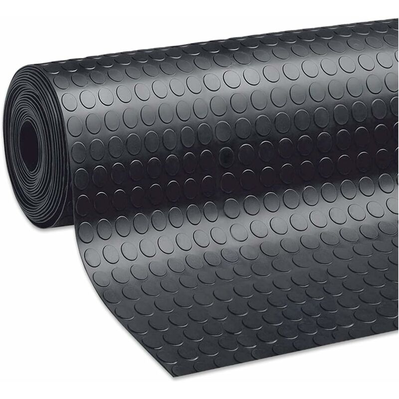 foto del prodotto tappeto zerbino gomma antiscivolo copri pavimento al metro h120cm spessore 3mm 100 made in italy nero robusto