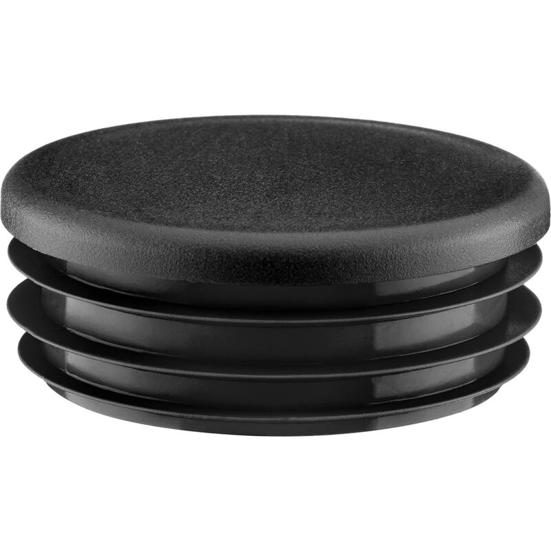 foto del prodotto tappi a lamelle tondi da 40 mm neri, 4 pezzi, tappi per tubi tondi, tappo terminale per tubo da 4 cm sollbry