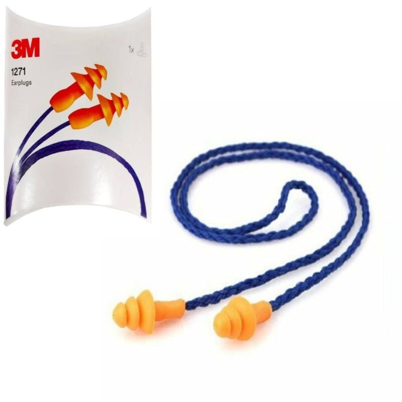 foto del prodotto tappi auricolari 3m 1271 con laccio arancione