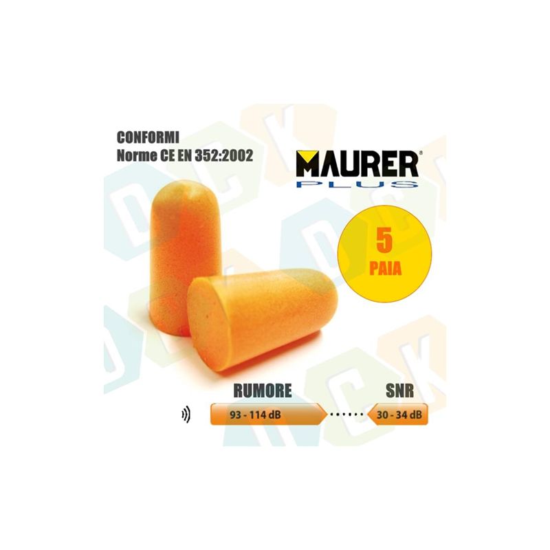 foto del prodotto tappi auricolari monouso maurer plus cf.5 paia cf. blister