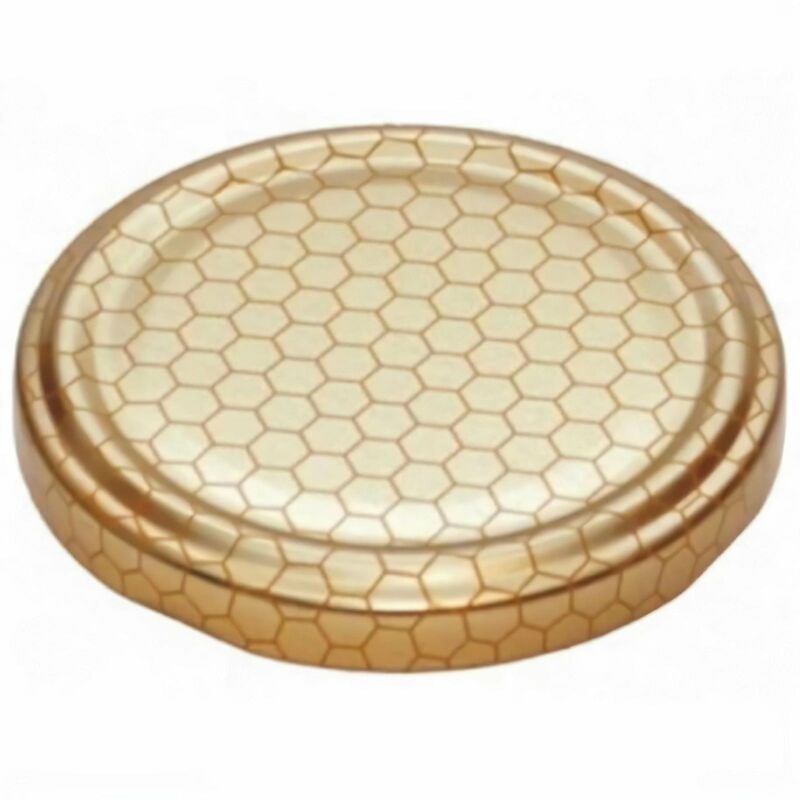 foto del prodotto tappi per barattoli in vetro alveare capsule per boccaci miele e conserve 63 mm confezione da 5 pezzi