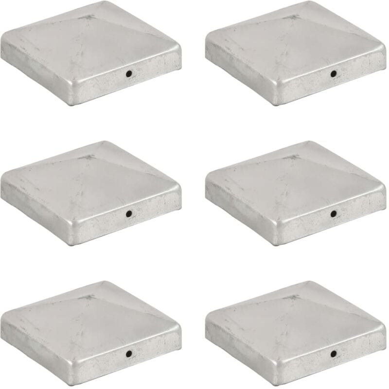 foto del prodotto tappi per pali a piramide 6 pz in metallo zincato 91x91 mm vidaxl