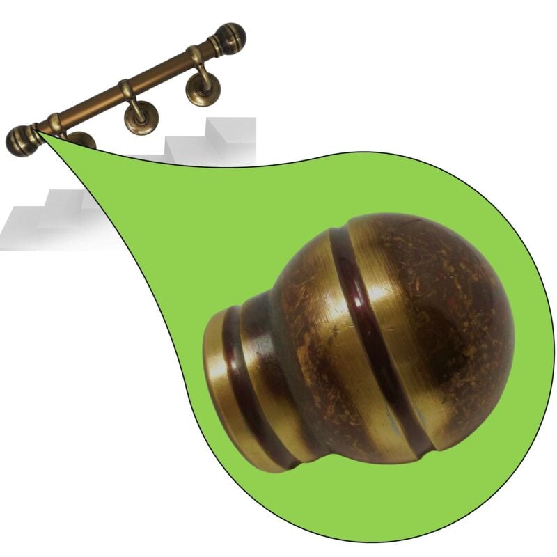foto del prodotto tappi per tubo corrimano tappo finale a palla per tubo 32mm bronzo