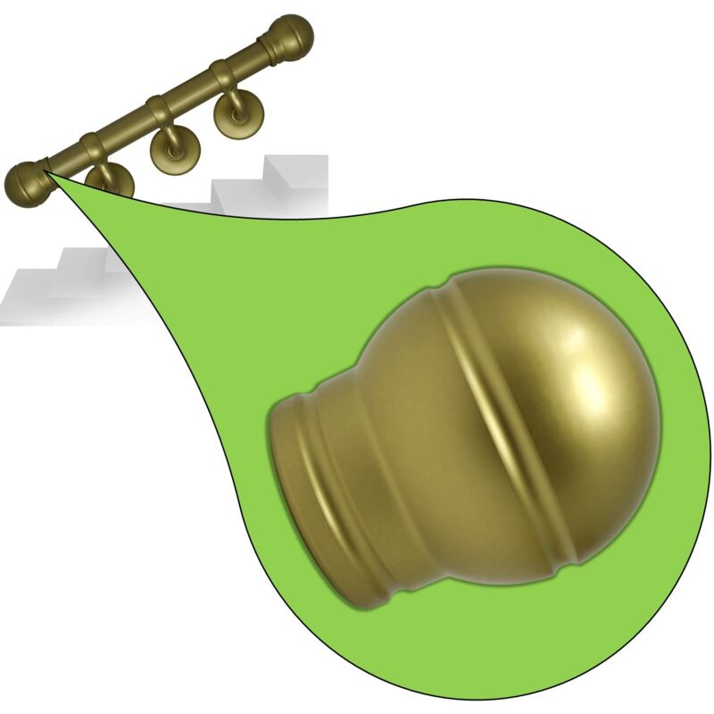 foto del prodotto tappi per tubo corrimano tappo finale a palla per tubo 32mm oro satinato