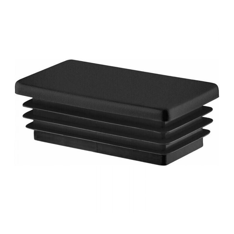 foto del prodotto tappi terminali rettangolari in plastica da 60 x 30 mm, neri, confezione da 7