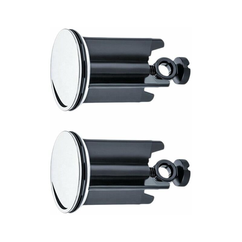 foto del prodotto tappi universali per lavelli 40 mm, set da 2, tappi di scarico cromati, ottone, con guarnizione in gomma, tappo regolabile in altezza, scarico