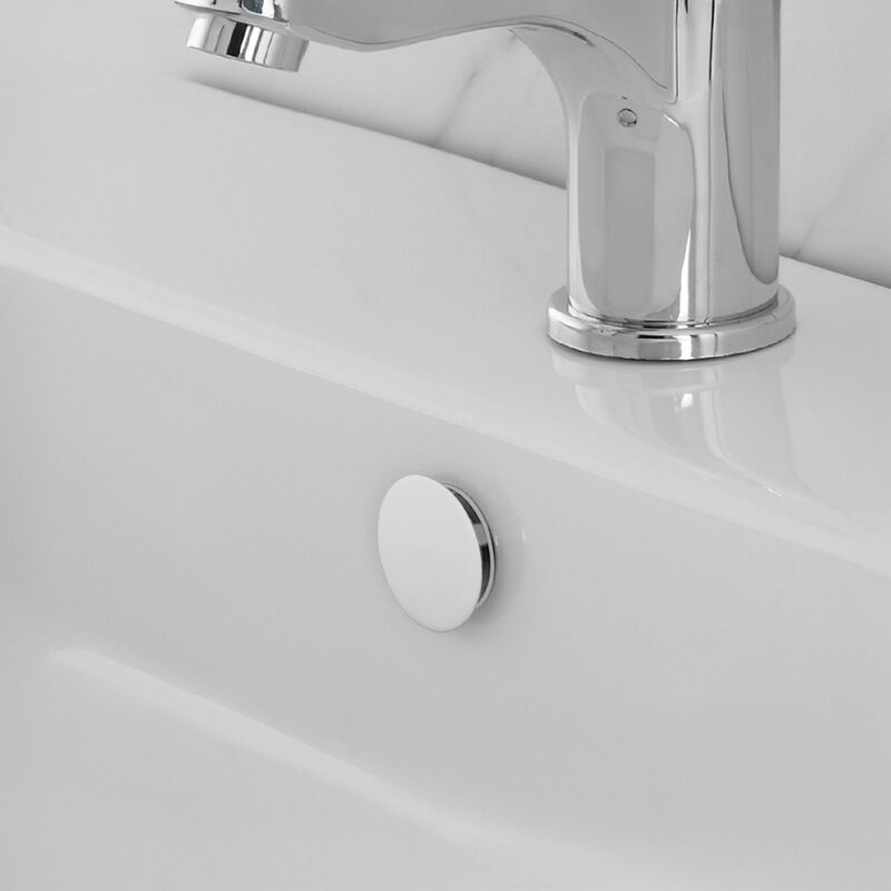 foto del prodotto tappo copriforo bianco opaco troppo pieno lavabi e bidet da 24 o 28 mm