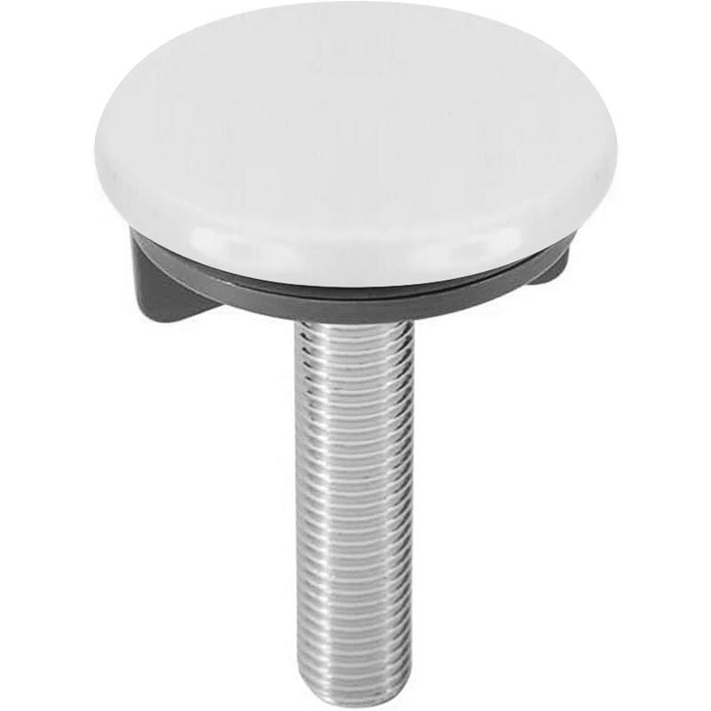 foto del prodotto tappo copriforo per lavabo in acciaio con tappo bianco diam. 47 mm