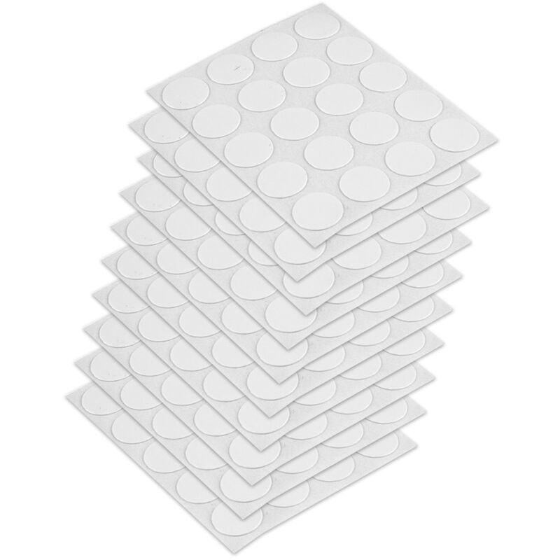 foto del prodotto tappo coprivite adesivo, 13mm, bianco, confezione di 200 pezzi emuca