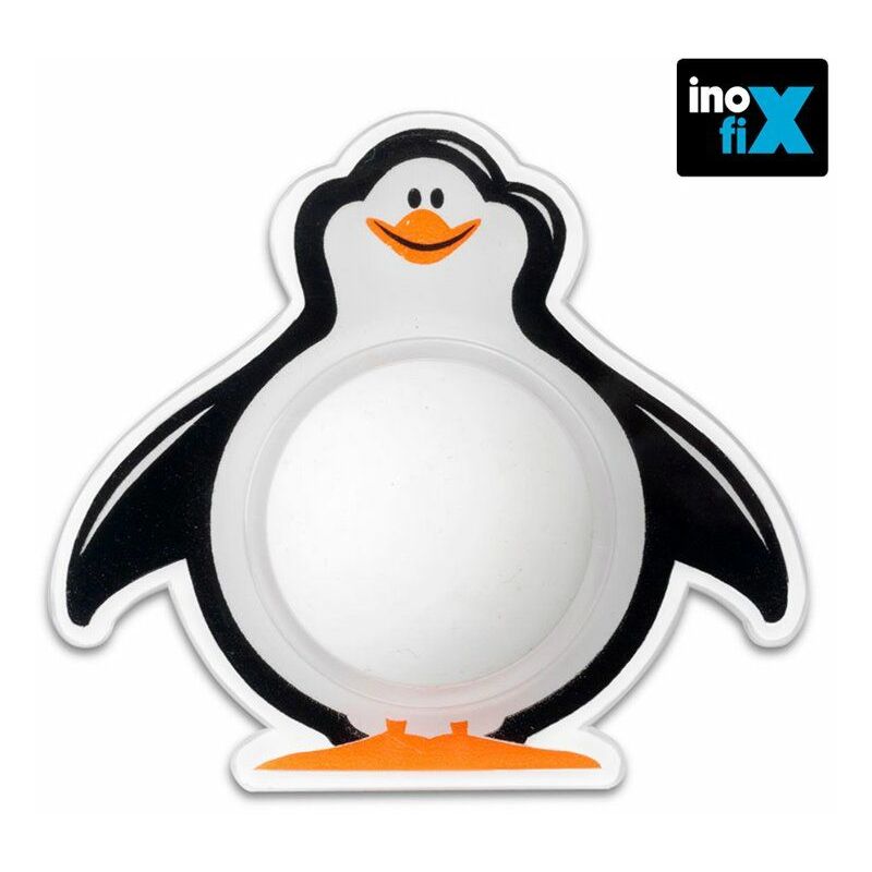 foto del prodotto tappo da muro adesivo pinguino bianco inofix
