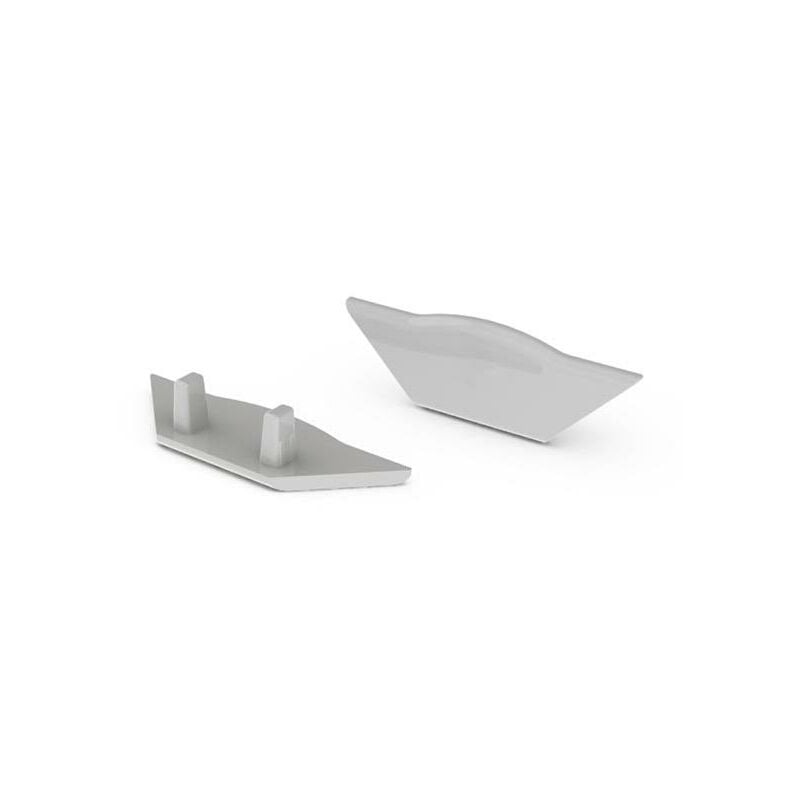 foto del prodotto tappo di chiusura in abs per profilo led alu corner senza foro cavo grigio