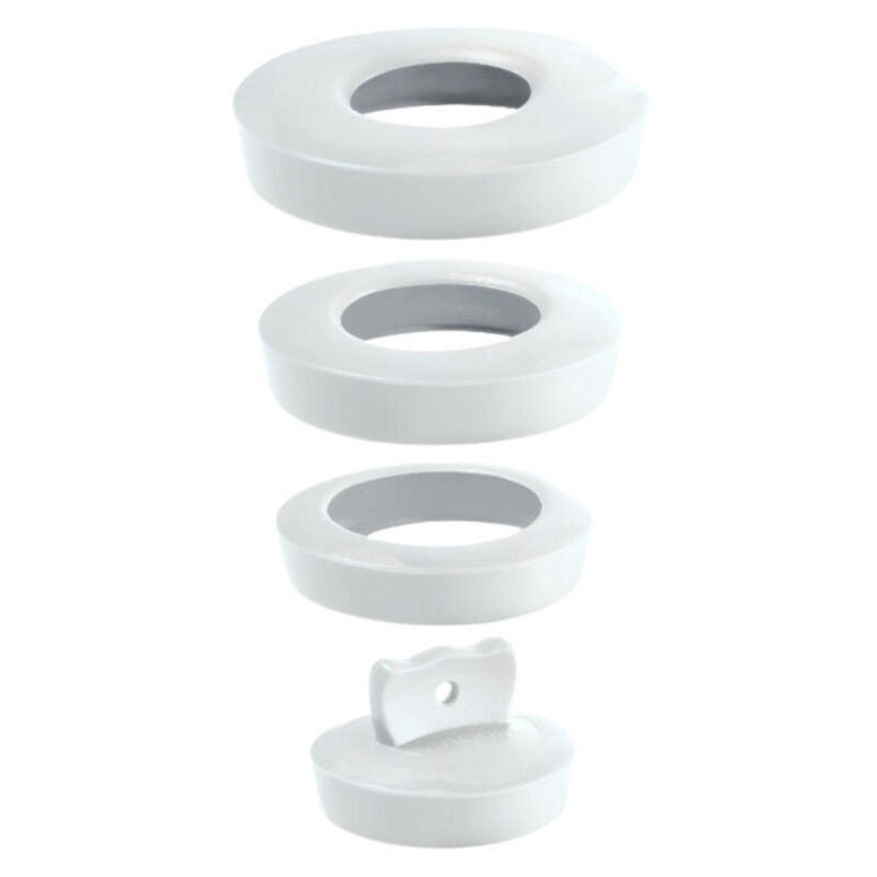 foto del prodotto tappo di scarico universale bianco per lavello, lavabo, lavamani o vasca da bagno, da 36 a 58 mm