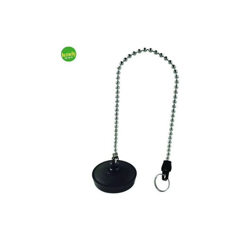 foto del prodotto tappo in gomma con catenella ambra e griglia inox 40 mm
