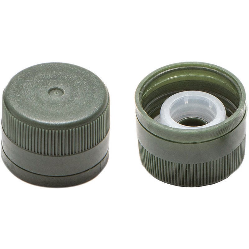 foto del prodotto tappo in plastica verde per bottiglia marasca mm.31,5x24h. c versatore mm.31,5x24h.