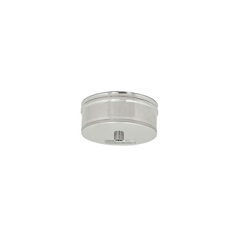 foto del prodotto tappo inox aisi 304 con spurgo scarico condensa innesto femmina, diametro 80mm