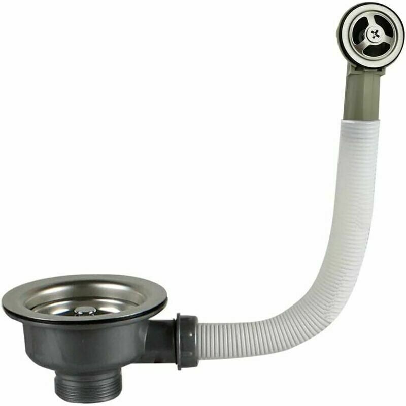 foto del prodotto tappo lavello con cestello troppo pieno in acciaio inox 114 mm 1 acciaio inox abs