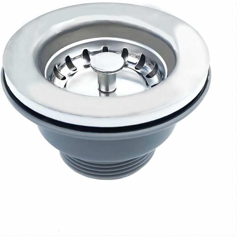 foto del prodotto tappo lavello senza troppopieno cestello acciaio inox 85 mm 1 , acciaio inox abs, tappo cestello