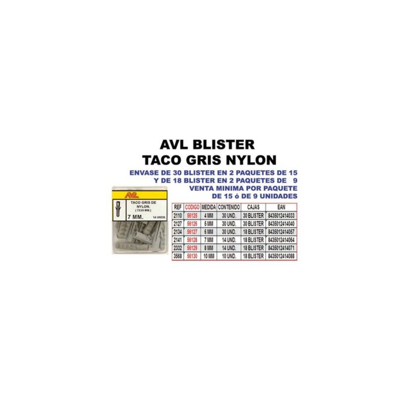 foto del prodotto tappo nylon grigio 4 mm avl blister 2110
