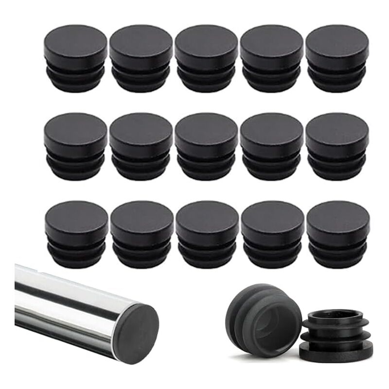 foto del prodotto tappo per gamba di sedia 40 pezzi cuscinetto per sedia 16 mm tappo per gamba di sedia tappo rotondo in plastica tappi per tubo di sedia tappo per