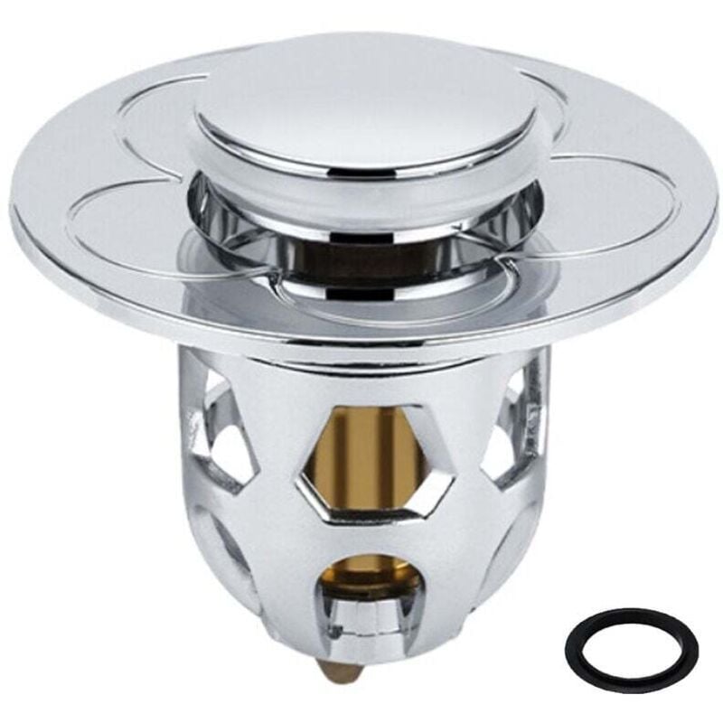 foto del prodotto tappo per lavandino in acciaio inox tappo universale per lavandino tappo di scarico per lavandino da appoggio tappo per vasca da bagno, argento