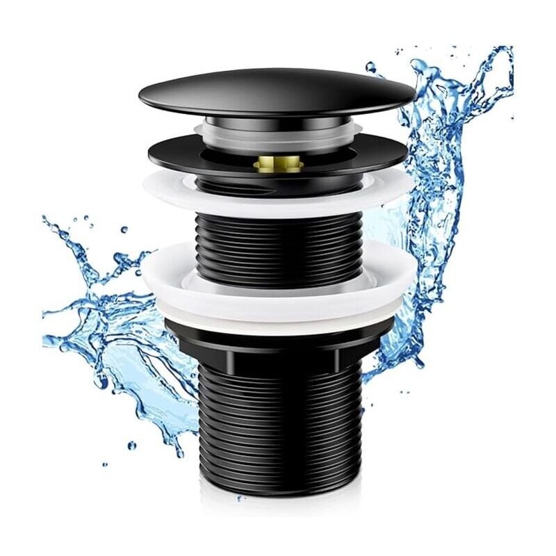 foto del prodotto tappo per lavandino senza troppo pieno, tappo di scarico per lavandino, tappo a scomparsa per bagno, standard universali g 1 1 4 con guarnizione