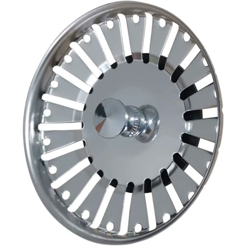 foto del prodotto tappo per lavello da cucina in acciaio inox, filtro universale per lavello da cucina, 84 mm, filtro per lavello da cucina, griglia per lavello in