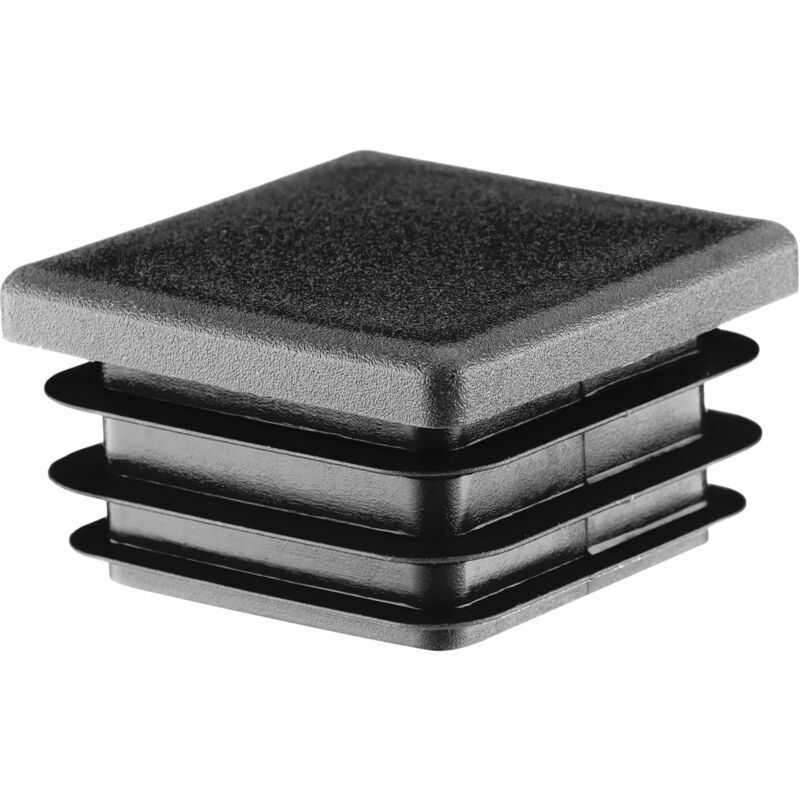 foto del prodotto tappo per tubo quadrato 60x60 mm, 10 pezzi, nero ral 9005 tappo, 6x6 cm