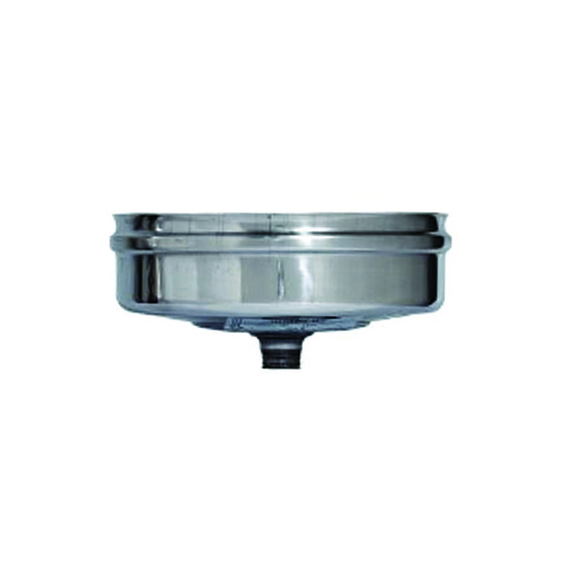 foto del prodotto tappo raccolta condensa in acciaio inox aisi 304 monoparete spess mm.0,5 mm.130