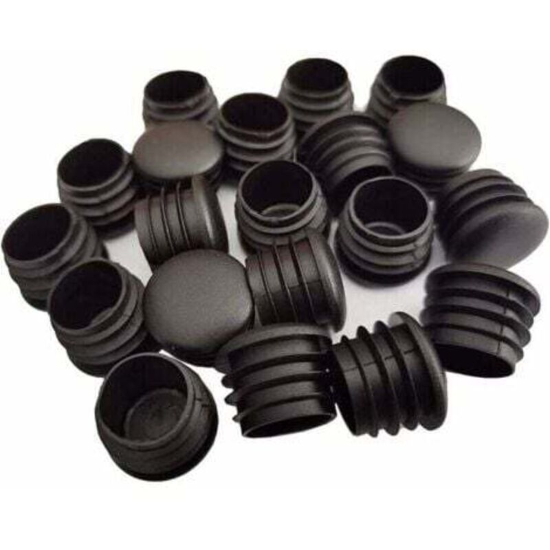 foto del prodotto tappo rotondo in plastica, 20 pezzi tappo terminale per tubo nero tappo per sedia scivoli tappo terminale per mobili rotondo inserto per copertura